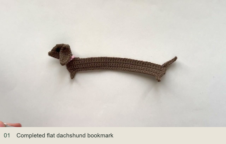 Completed flat dachshund bookmark