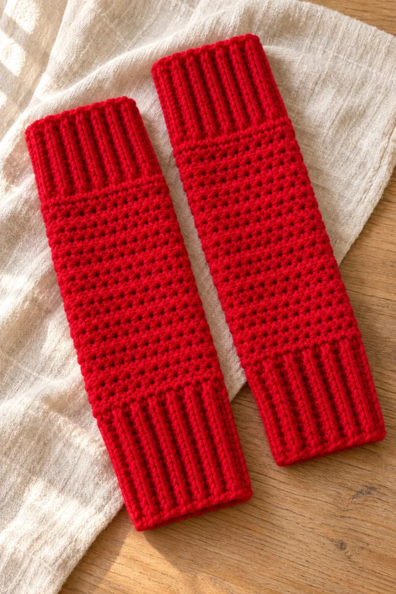 Crochet Leg Warmers with Deep Ribbed Cuffs