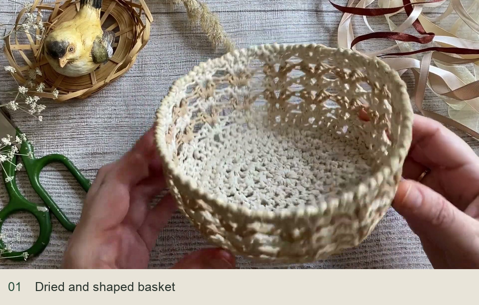 Dried and shaped basket