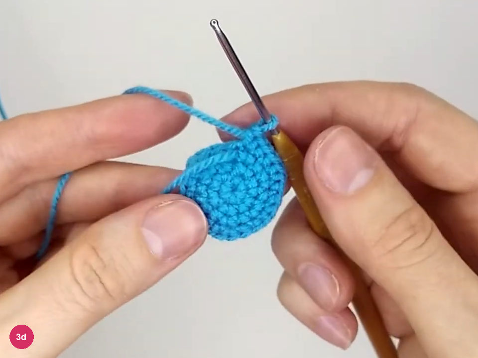 Expanded turquoise body base before the tail is attached