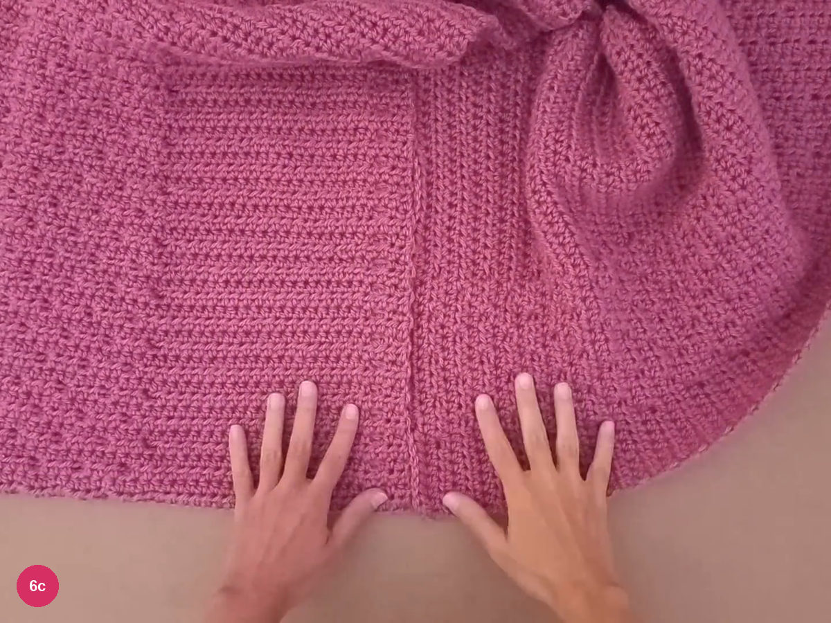 Folded rose fabric with the remaining joining edges aligned
