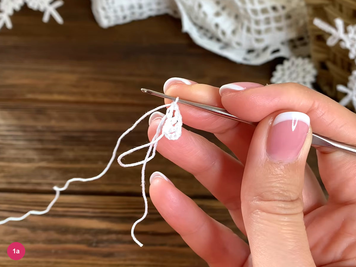 First crochet posts worked into an adjustable loop that remains open below the hook