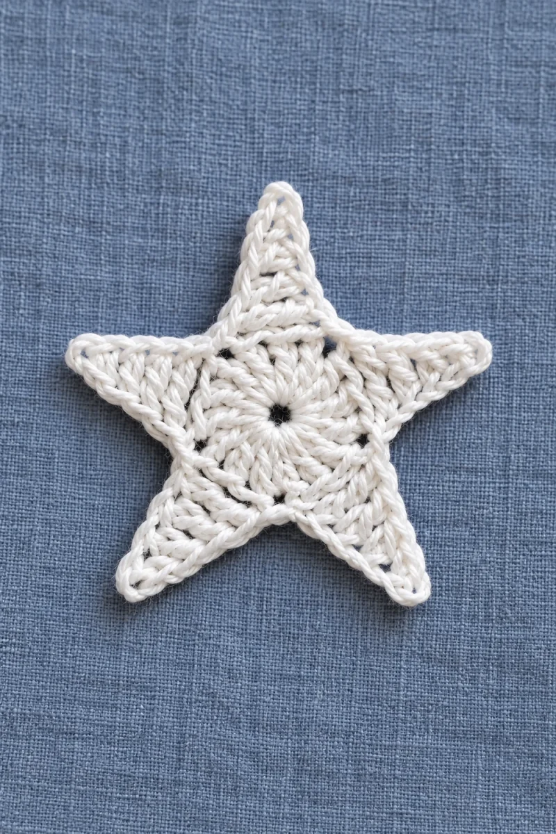 Crochet Star: Five-Point Flat Star Motif