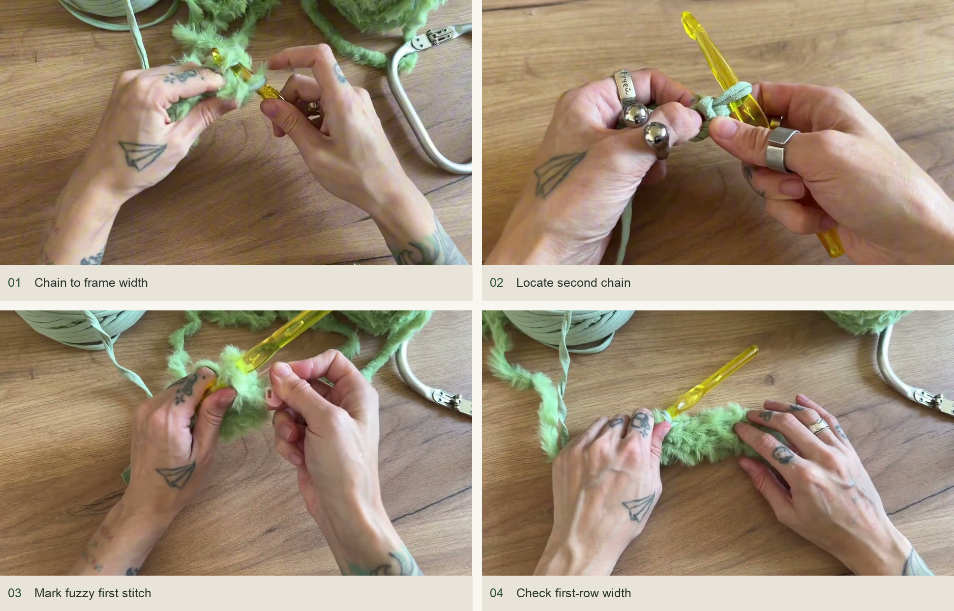 1. Match the foundation to your frame — numbered source demonstration