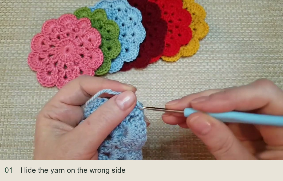 Hide the yarn on the wrong side