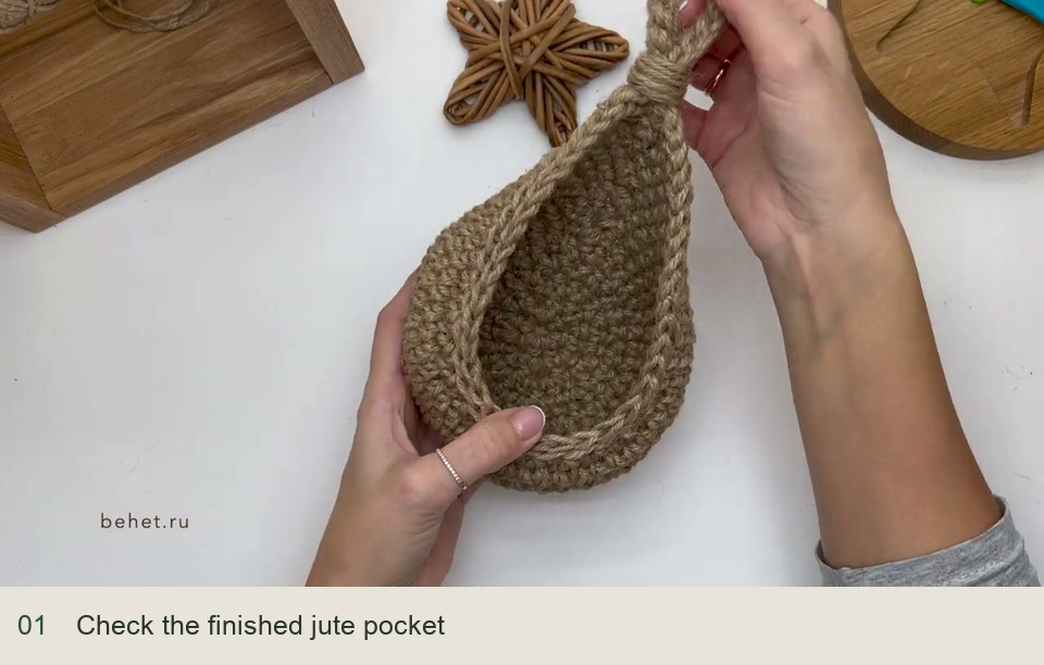 Shape, dry, and hang lightly: Check the finished jute pocket