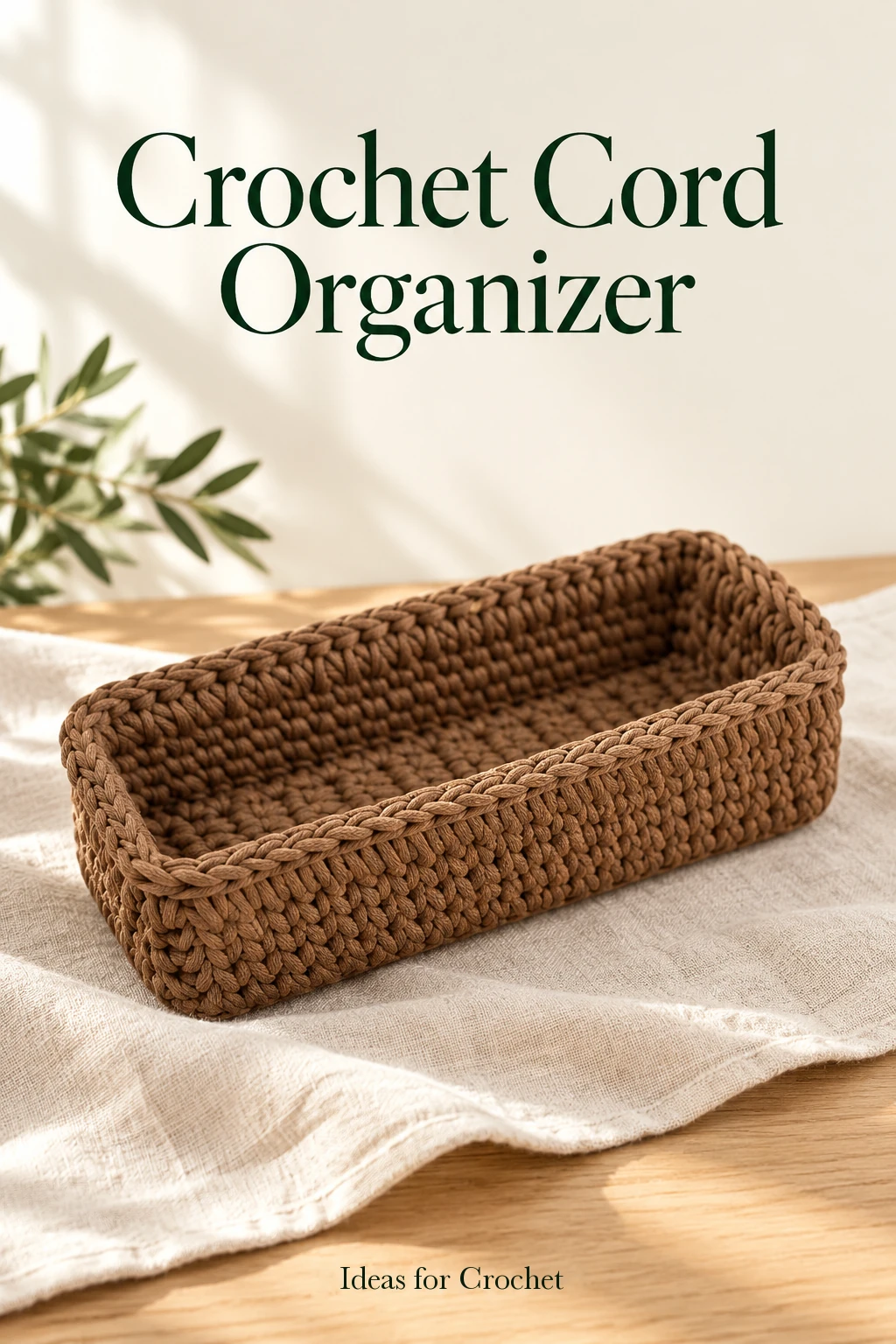 One-Skein Rectangular Cord Crochet Organizer