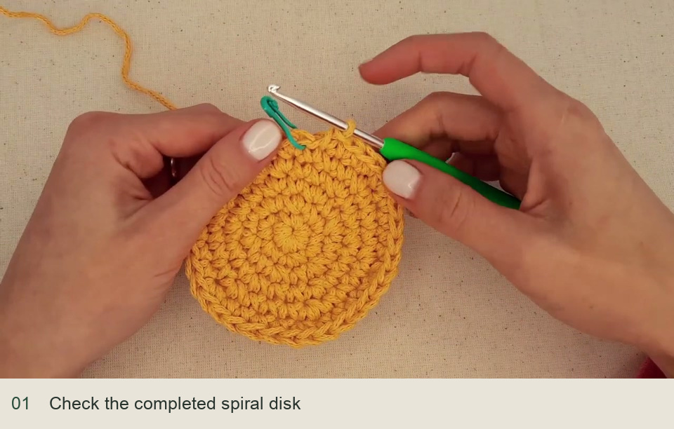 Check the completed spiral disk